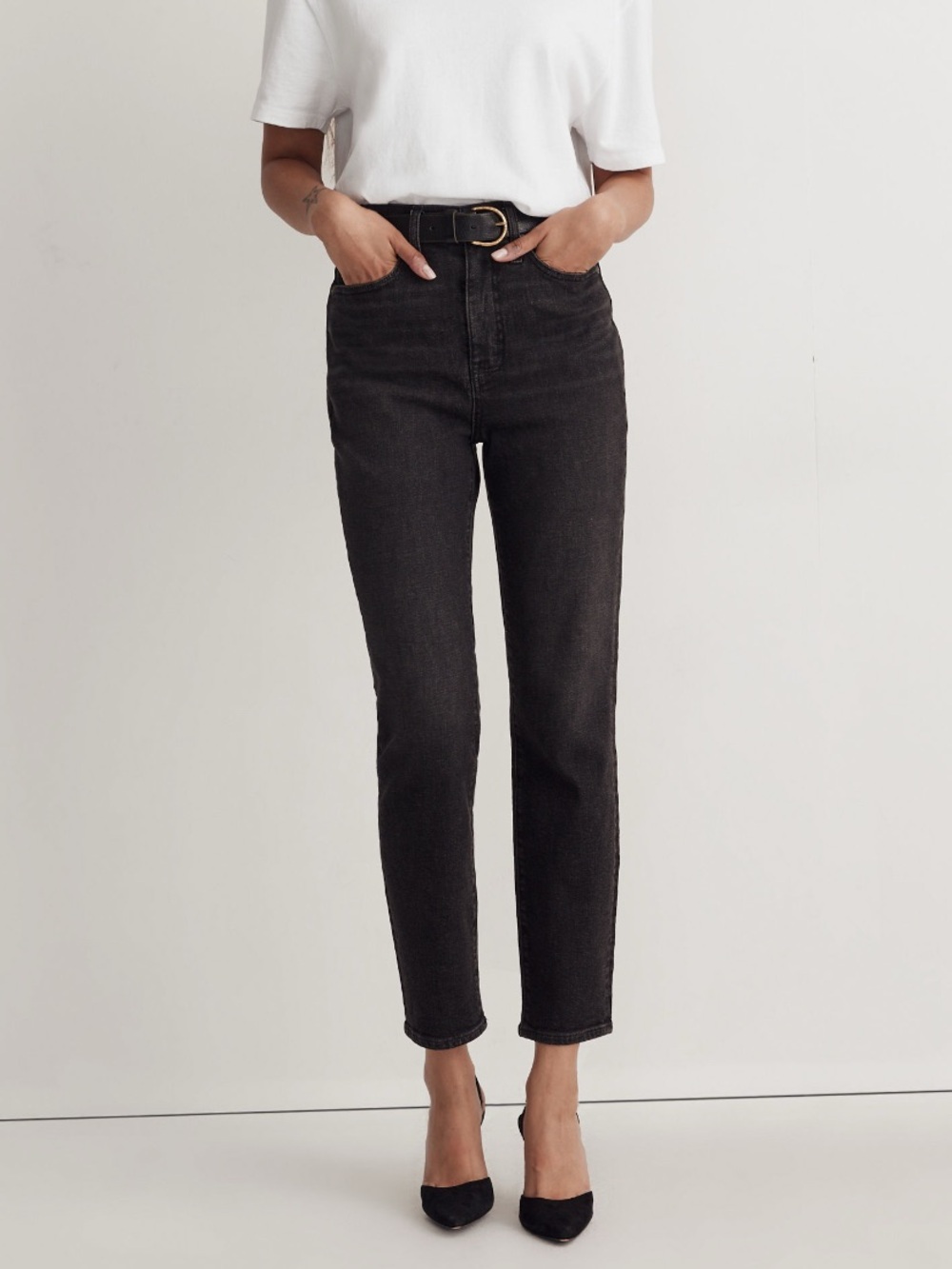 Madewell Black High-Rise Mom Jean